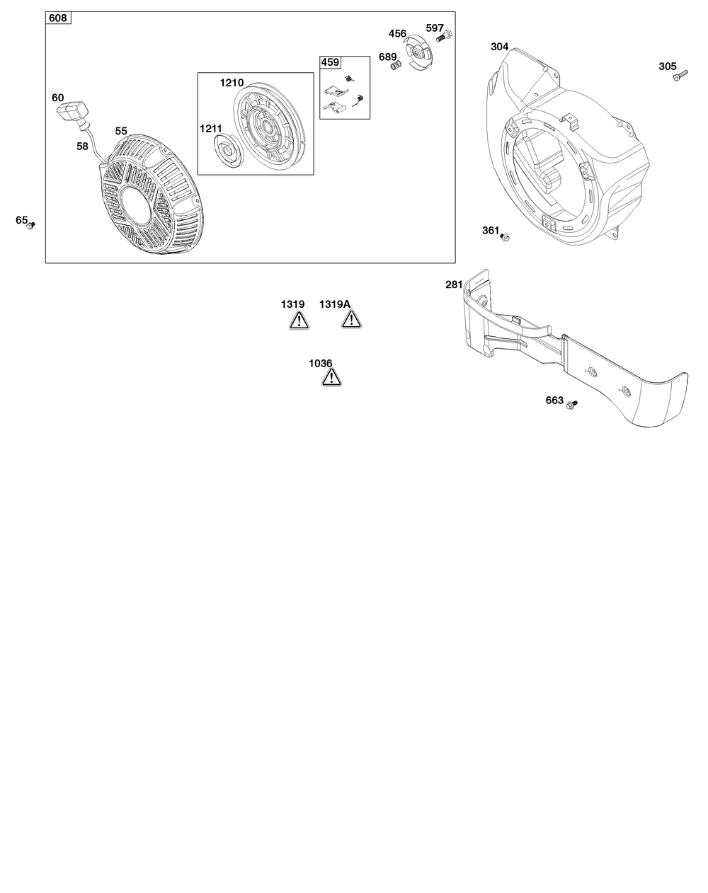 Blower Housing Group Diagram and Parts List for 25T232-0026-H5 200000 - 399999 Briggs and Stratton Engine